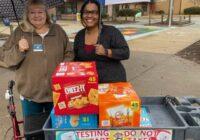 Lion Linda Cromwell at Olive Chapel Elementary with Counselor Candice Lewis