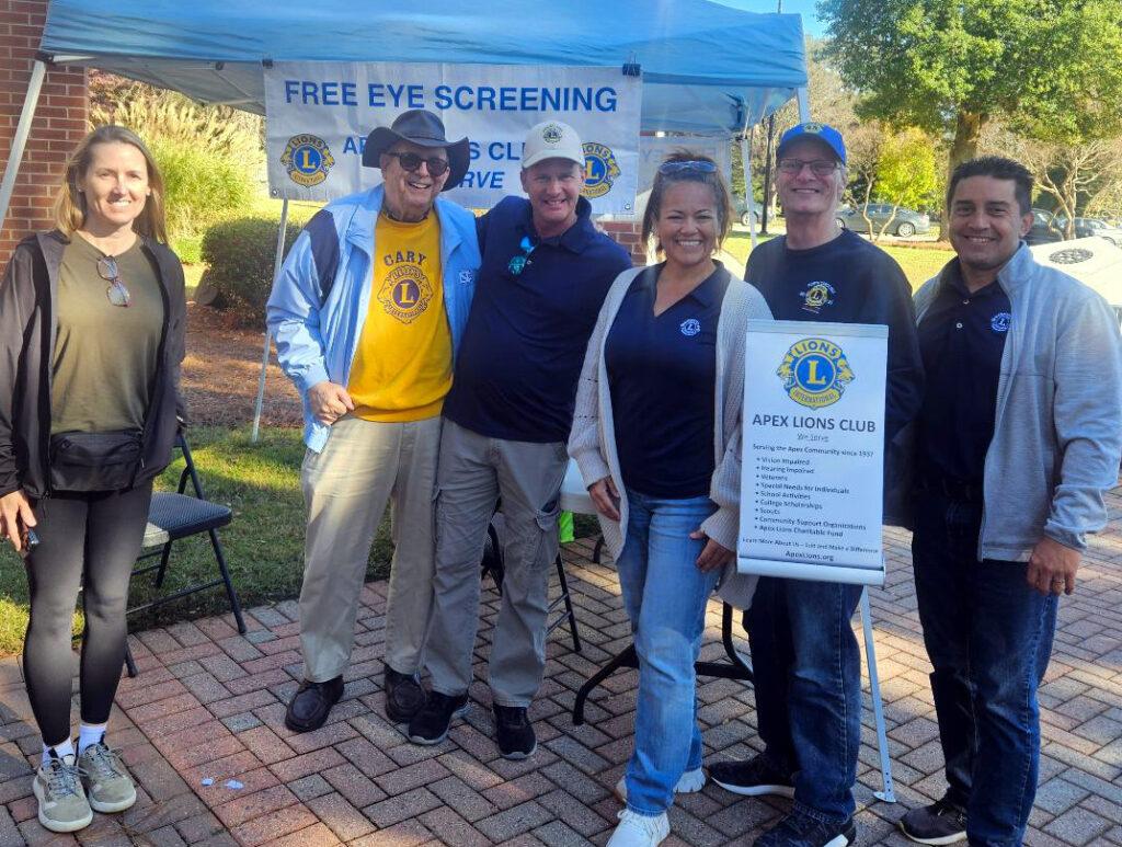 Apex and Cary Lions doing vision screenings at Western Region Community Resource Day